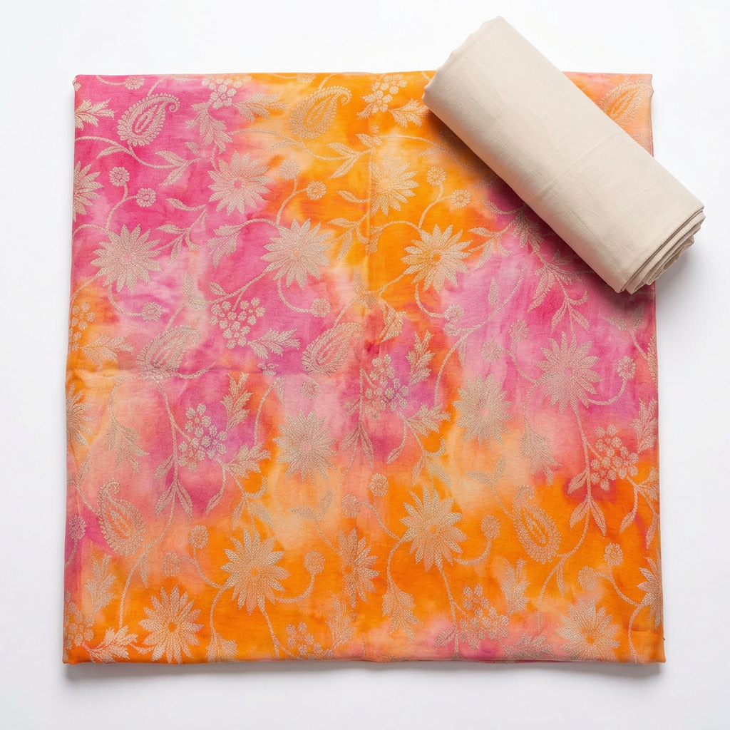 Premium Tie & Dye Cotton Jacquard – 2-Piece Unstitched Suit