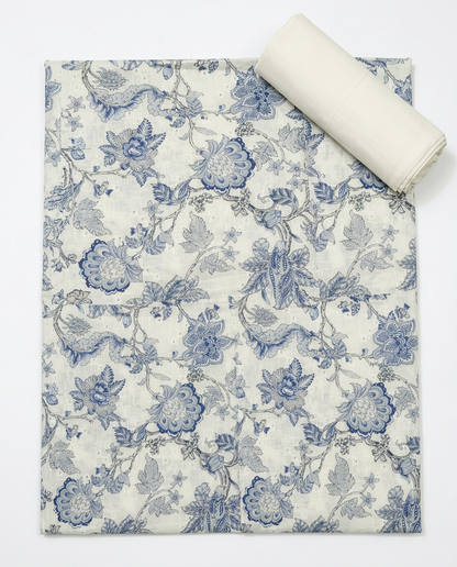 Premium Blue Chikankari 100% Cotton Lawn – 2-Piece Unstitched Suit