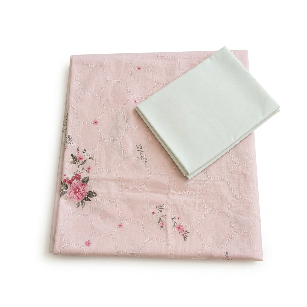 Premium Pink Chikankari 100% Cotton Lawn – 2-Piece Unstitched Suit