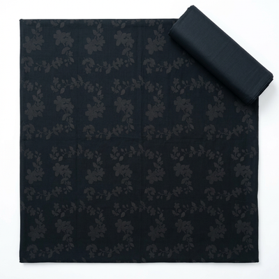 Premium Black Cotton Jacquard – 2-Piece Unstitched Suit
