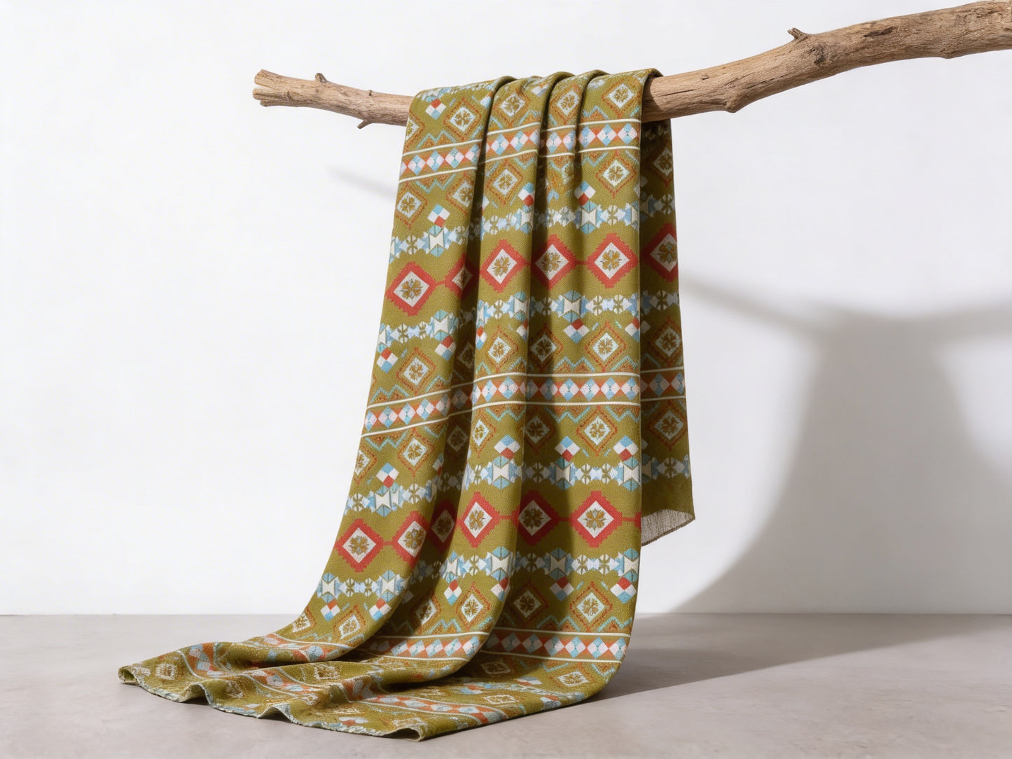 Mustard Geometric Print 100% Viscose Unstitched Cord Set – Soft & Premium Summer Fabric