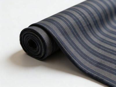 Navy Blue Cotton by Denier Lines Unstitched Cord Set – Premium Striped Fabric