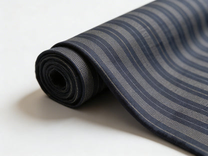 Navy Blue Cotton by Denier Lines Unstitched Cord Set – Premium Striped Fabric